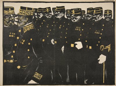 Inspection of a Line of Police Officers, illustration from 